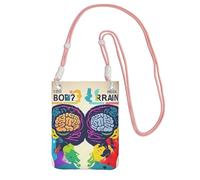 JEJEA Borsa per telefono a tracolla con stampa a vantaggio del cervello sinistro e destro per donne e uomini, borsa per telefono con tracolla regolabile, per lo shopping di viaggio, rosa, Taglia unica