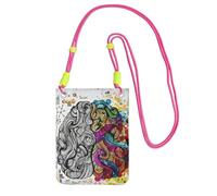 JEJEA Borsa per telefono a tracolla con stampa a vantaggio del cervello sinistro e destro per donne e uomini, borsa per telefono con tracolla regolabile, per lo shopping di viaggio, Fucsia, Taglia