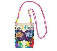 JEJEA Borsa per telefono a tracolla con stampa a vantaggio del cervello sinistro e destro per donne e uomini, borsa per telefono con tracolla regolabile, per lo shopping di viaggio, Fucsia, Taglia