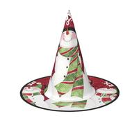 JEJEA Buon Natale Carino Pupazzo di Neve Stampa Delle Donne Grande Cappello Strega Cappello Strega Cappello Streghe Cappelli Halloween Cosplay Party Accessorio