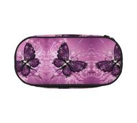 JEJEA Butterfly1 - Astuccio grande per matite e penne, grande capacità, con stampa, Nero , Taglia unica, Organizer per borse