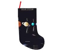 JEJEA Calza natalizia con stampa di Giove Saturno del sistema solare, calze natalizie personalizzate, calze da appendere al camino, regalo per feste di Natale
