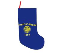 JEJEA Calze natalizie con stampa bandiera dell'Oregon, calze natalizie personalizzate, calze da appendere al camino, regalo per feste di Natale