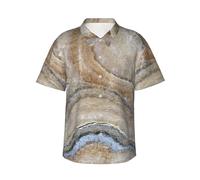 JEJEA Camicia hawaiana da uomo con stampa blu pallido con pietra onice, a maniche corte, con bottoni, camicie estive da spiaggia, top cubano casual, Nero , 3XL