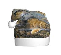 JEJEA Cappelli da Babbo Natale per adulti con stampa di Gorros De Navidad per la pesca sul lago, cappelli di Natale divertenti, per feste di Natale