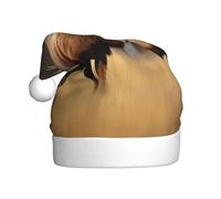 JEJEA Cappelli di Babbo Natale per adulti con stampa di alce e cervi selvatici, per feste di Natale divertenti