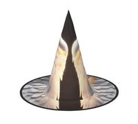 JEJEA Cappello da strega grande da donna, con stampa di ali d'angelo, cappello da strega, cappello da strega, cappello da strega, per Halloween, cosplay, feste