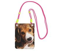 JEJEA Carino Beagle stampa Crossbody borsa per telefono per donne uomini, tracolla regolabile borsa del telefono, per viaggi shopping, Fucsia, Taglia unica