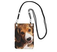 JEJEA Carino Beagle stampa Crossbody borsa per telefono per donne uomini, tracolla regolabile borsa del telefono, per viaggi shopping, Nero , Taglia unica