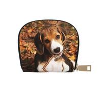 JEJEA Carino Beagle Stampa Portafoglio Porta Carte Di Credito, Piccolo Portafoglio Porta Carte con Cerniera, Porta Carte In Pelle, bianco, Taglia unica