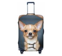 JEJEA Carino Chihuahua Stampa Valigie Copertura Protettiva Bagagli Da Viaggio Copertura Bagagli Lavabile Anti-Graffio, Nero , L
