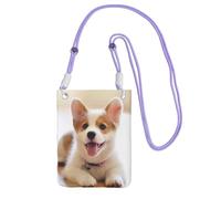 JEJEA Carino Corgi Stampa Crossbody Borsa Del Telefono Per Le Donne Degli Uomini Della Cinghia Regolabile Del Telefono Bor, Viola, Taglia unica