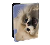 JEJEA Carino Pomeranian Stampa Travel Organizer Porta Carte di Credito Caso Passaporto BookPassport Holder Cover Portafoglio per Viaggiare, Nero , Taglia unica