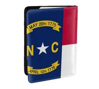 JEJEA Carolina del Nord Bandiera Stampa Viaggio Organizzatore di Carte di Credito Caso Passaporto BookPassport Holder Cover Portafoglio forTraveling, Nero , Taglia unica