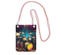 JEJEA Cool Drums Set Stampa Crossbody Borsa Del Telefono Per Le Donne Degli Uomini Della Cinghia Regolabile Del Telefono Borsa, Per, rosa, Taglia unica