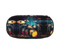 JEJEA Cool Drums Set Stampa Grande Capacità Matita Penna Caso Grande Stoccaggio Alta Capacità Sacchetto Del Sacchetto Del Supporto Della Scatola, Nero , Taglia unica, Organizer per borse