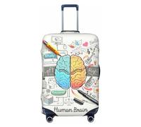 JEJEA Copertura per valigie con stampa cervello umano, copertura per bagagli da viaggio, lavabile, antigraffio, Nero , M