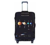 JEJEA Copertura per valigie con stampa di Giove Saturno Sistema Solare Copertura per bagagli da viaggio Copertura per bagagli Lavabile Anti-graffio, Nero , L