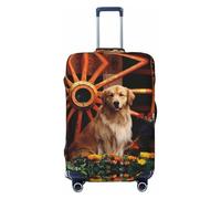 JEJEA Copertura protettiva per valigie con stampa Golden Retriever da viaggio, lavabile, antigraffio, Nero , L