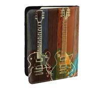 JEJEA Custodia da viaggio con stampa artistica per chitarre, carte di credito, passaporto, libro, passaporto, portafoglio, per viaggiare, Nero , Taglia unica