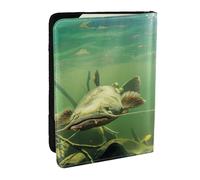 JEJEA Custodia da viaggio con stampa di pesce gatto subacqueo, porta carte di credito, passaporto, libro, passaporto, portafoglio per viaggiare, Nero , Taglia unica
