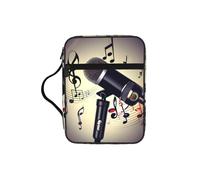 JEJEA Custodia grande per la Bibbia con stampa di note musicali, per donne, con tasca con cerniera e manico