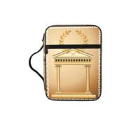 JEJEA Custodia per bibbia con stampa di un edificio antico con ramo d'ulivo romano e stampa greca grande per donne, borsa della Bibbia con tasca con cerniera e manico