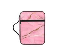 JEJEA Custodia per bibbia da donna, con stampa effetto marmo rosa, con tasca con cerniera e manico