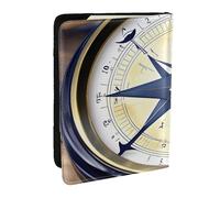 JEJEA Custodia per carte di credito, passaporto e passaporto, con stampa nautica a forma di bussola, per viaggi, Nero , Taglia unica