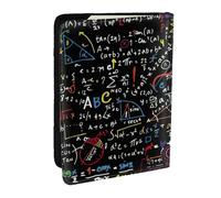 JEJEA Custodia per carte di credito, passaporto, libro, passaporto, copertina portafoglio per viaggi, con stampa formule matematiche, Nero , Taglia unica