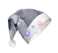 JEJEA Cute Penguin1 Stampa Cappello di Babbo Natale Adulto Led, Cappello di Natale Con Luci Per Le Donne E Gli Uomini Di Capodanno Forniture Del Partito