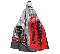 JEJEA England UK Retro London - Mantello con cappuccio per Halloween, unisex, per cosplay, feste di Natale, abiti da strega