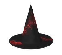 JEJEA Explosion Burst Red Black Print Women Large Witch Hat Witch Hat Witches Cappelli Halloween Cosplay Party Accessorio