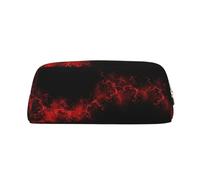 JEJEA Explosion Burst rosso nero stampa astuccio in pelle, grande capacità matita sacchetto cancelleria penna, borsa versatile trucco, Oro, Taglia unica, Beauty case