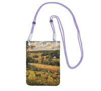 JEJEA Farm With Deer Print Crossbody Phone Bag For Women Men, tracolla regolabile borsa del telefono, per lo shopping di viaggio, Viola, Taglia unica