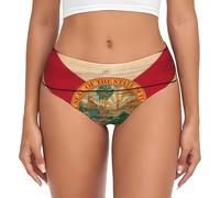 JEJEA Florida Flag Wood Grain Print Slip da donna, biancheria intima a vita alta, mutandine a copertura completa per le donne, biancheria intima elasticizzata, Nero , M