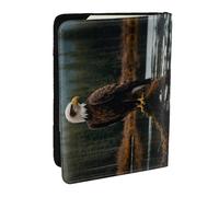 JEJEA Flying Eagle Print Travel Organizer porta carte di credito porta passaporto libro passaporto copertina portafoglio per viaggiare, Nero , Taglia unica