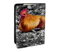 JEJEA Gallo Stampa Organizzatore da Viaggio Porta Carte di Credito Caso Passaporto BookPassport Holder Cover Portafoglio forTraveling, Nero , Taglia unica