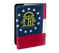 JEJEA Georgia State Flag Print Travel Organizer Porta carte di credito passaporto BookPassport Holder Cover Wallet forTraveling, Nero , Taglia unica