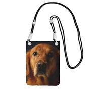 JEJEA Golden Retriever1 Borsa a tracolla per telefono con stampa per donne e uomini, borsa per telefono con tracolla regolabile, per viaggi e shopping, Nero , Taglia unica