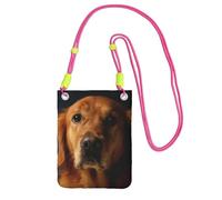JEJEA Golden Retriever1 Borsa a tracolla per telefono con stampa per donne e uomini, borsa per telefono con tracolla regolabile, per viaggi e shopping, Fucsia, Taglia unica