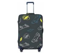 JEJEA Graffiti Skateboard Stampa Valigie Copertura Protettiva Bagagli Da Viaggio Copertura Della Valigia Lavabile Copertura Dei Bagagli Anti-Graffiti, Nero , XL