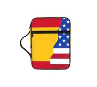 JEJEA Grande custodia con stampa della bandiera della Spagna americana, da donna, con tasca con cerniera e manico