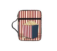 JEJEA Grande custodia con stampa di popcorn per la Bibbia, da donna, con tasca con cerniera e manico