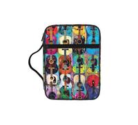 JEJEA Grande custodia per bibbia da donna, con stampa di chitarre acustiche e acustiche, con tasca con cerniera e manico