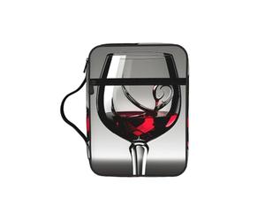 JEJEA Grande custodia per bicchieri da vino, con stampa della Bibbia, da donna, con tasca con cerniera e manico