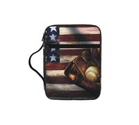 JEJEA Grande custodia per la Bibbia da donna, con stampa della bandiera americana, con tasca con cerniera e manico