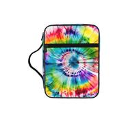 JEJEA Grande custodia per la Bibbia da donna, con stampa tie dye, con tasca con cerniera e manico
