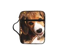 JEJEA Graziosa custodia per bibbia con stampa di beagle, da donna, con tasca con cerniera e manico