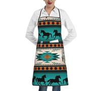 JEJEA Grembiule da cucina con stampa a strisce di cavallo, resistente all'acqua e all'olio, grembiule da cucina da chef per donne e uomini